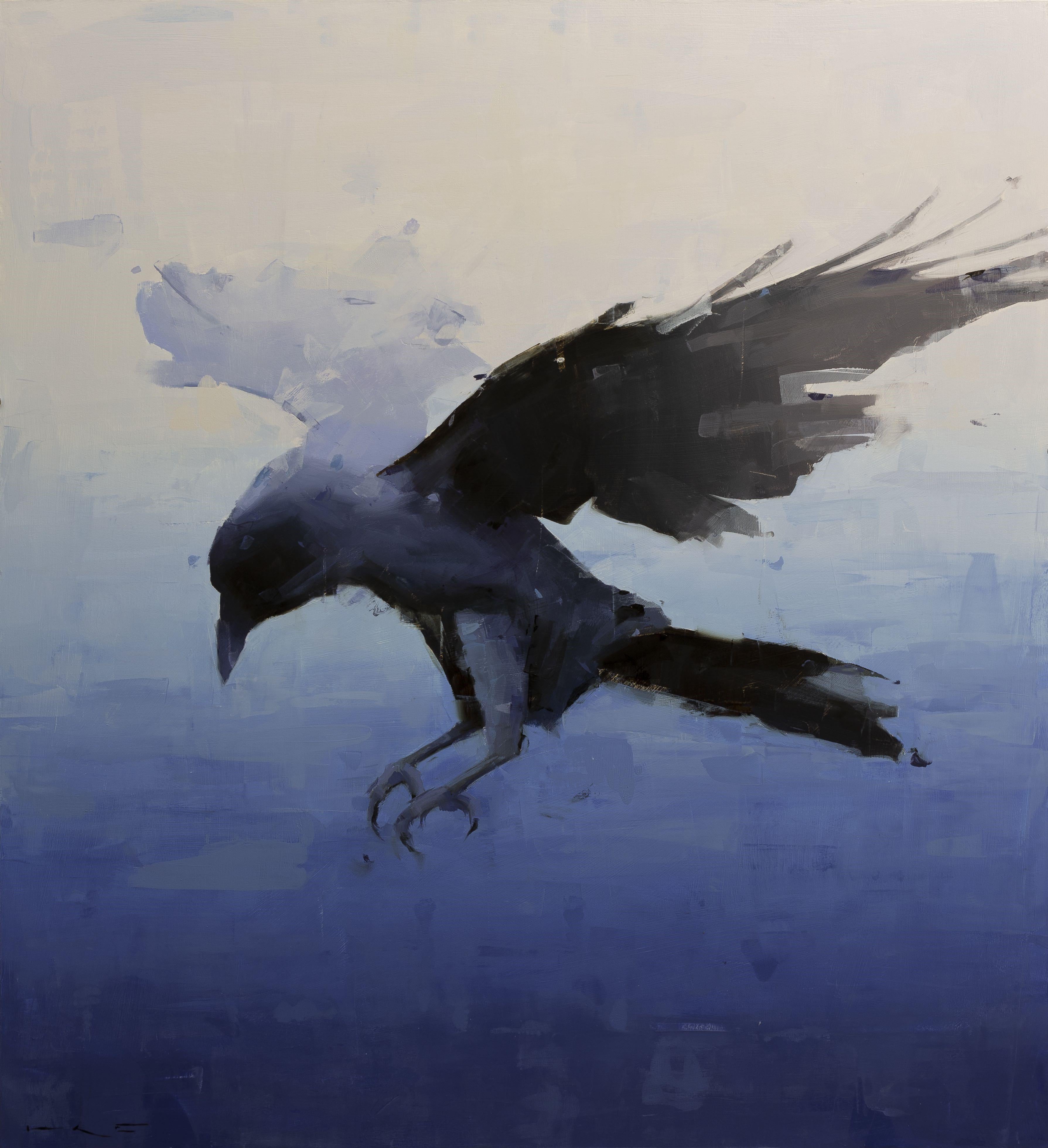 Thorgrimur Einarsson Animal Painting - "Raven nr. 56" Oil Painting