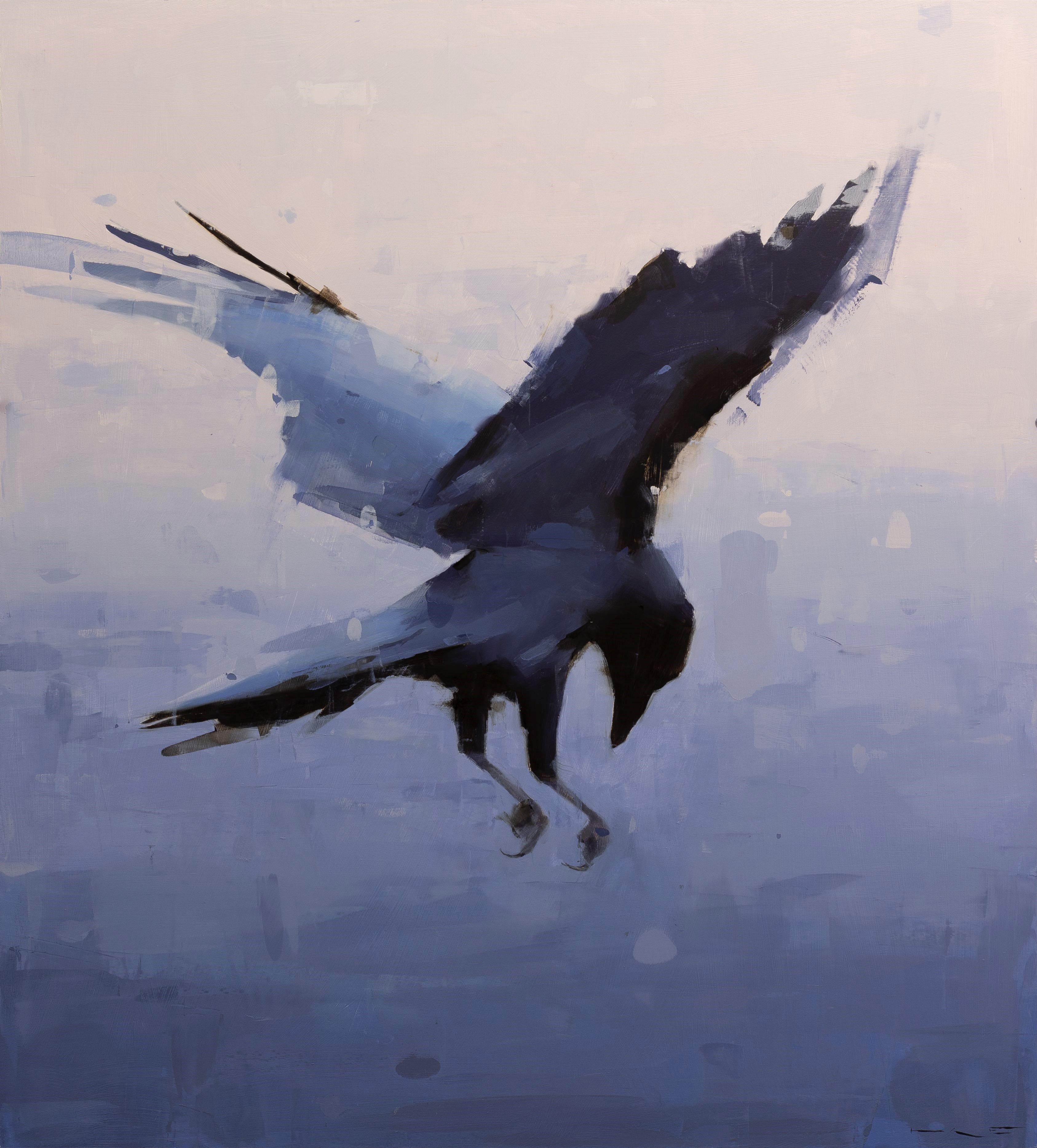 Thorgrimur Einarsson Figurative Painting - "Raven nr. 57" Oil Painting