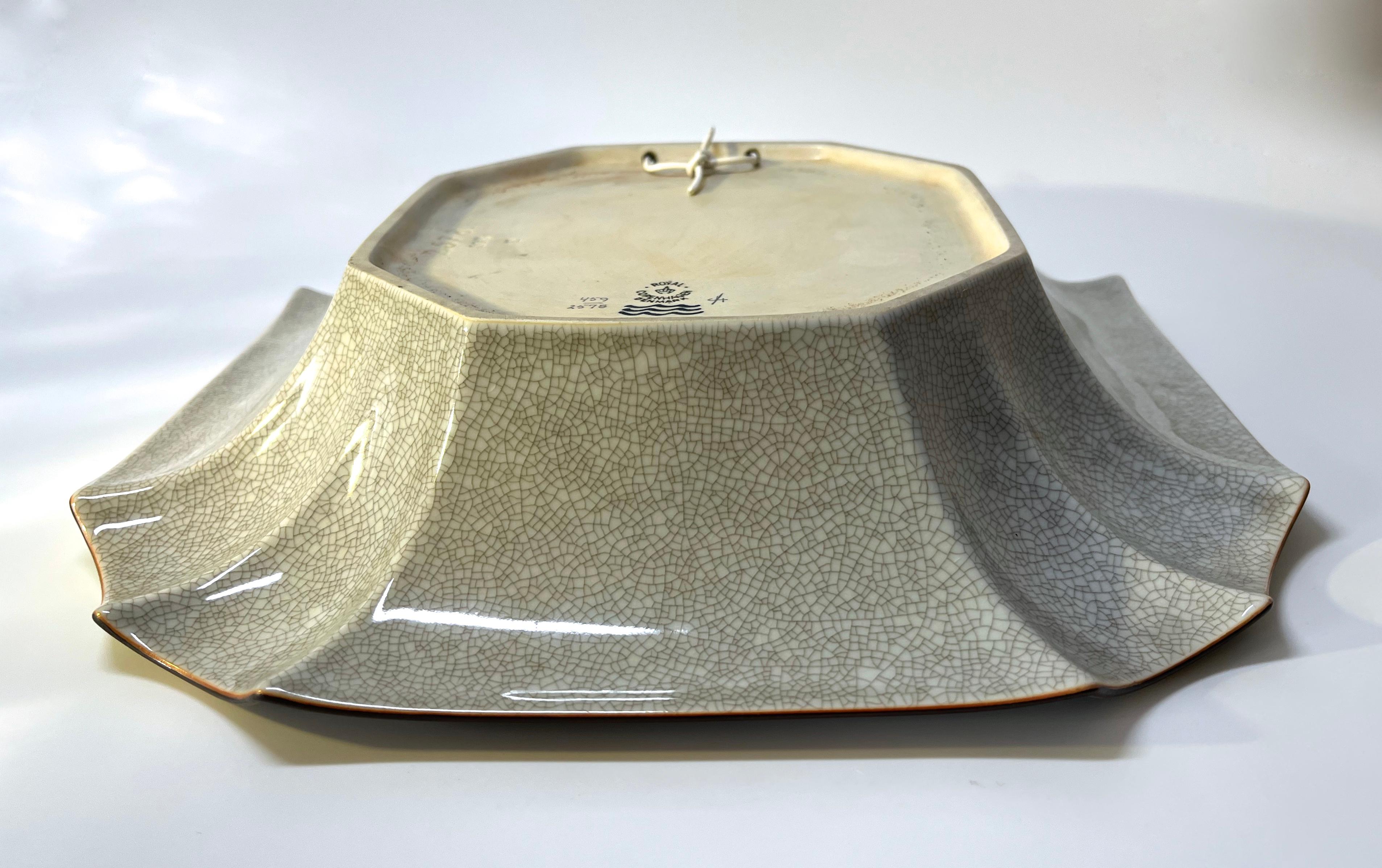 Thorkild Olsen Beautiful Tones Of Teal & Grey, Crackle Glazed Dual Purpose Bowl  For Sale 1