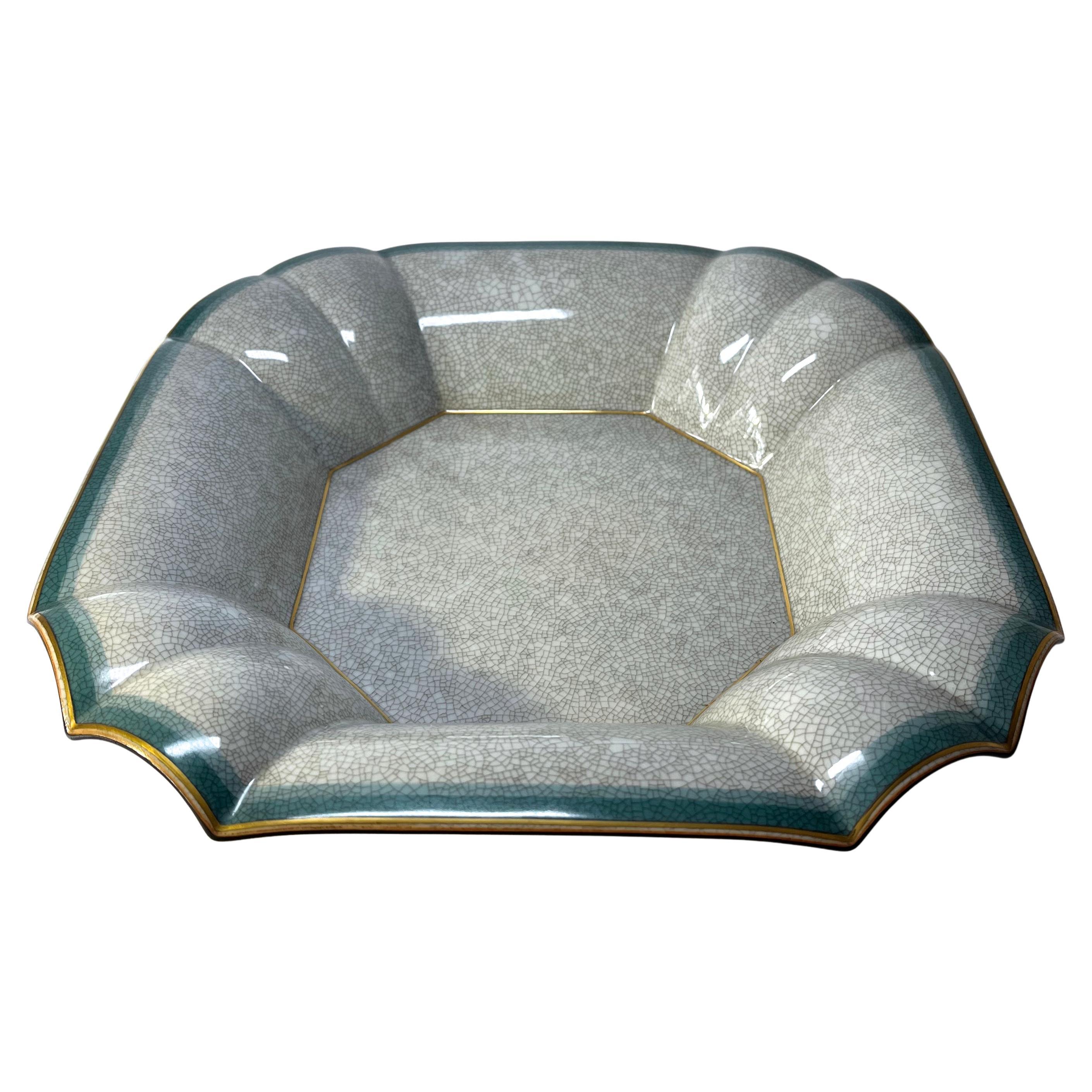 Thorkild Olsen Beautiful Tones Of Teal & Grey, Crackle Glazed Dual Purpose Bowl  For Sale