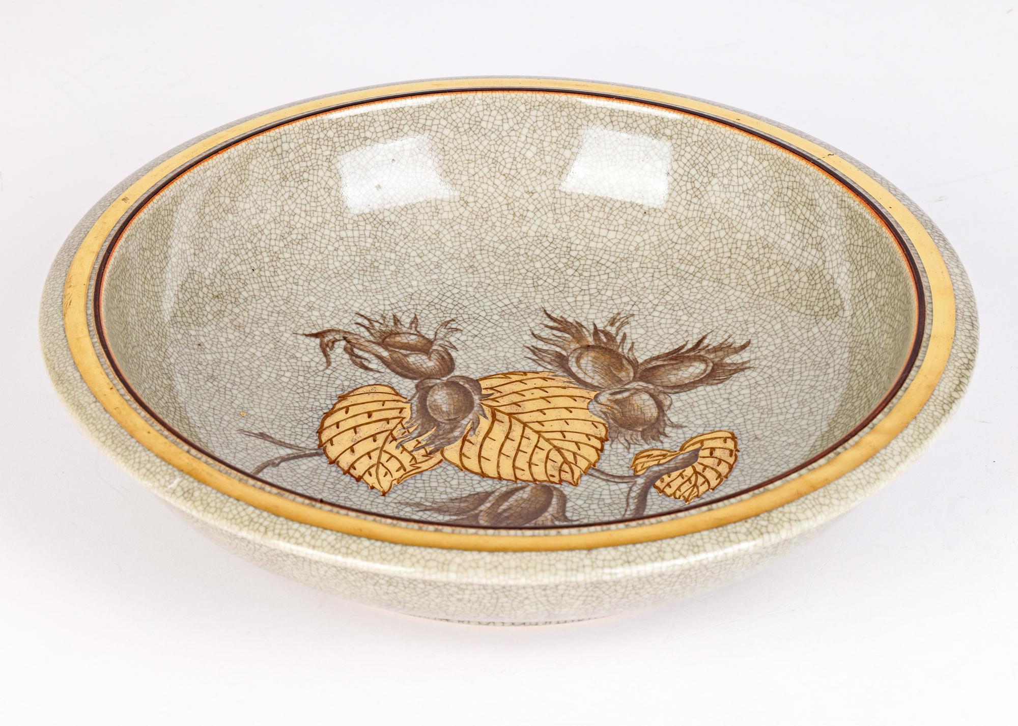 Thorkild Olsen for Royal Copenhagen Craquele Glazed Bowl with Fruiting Nuts For Sale 5