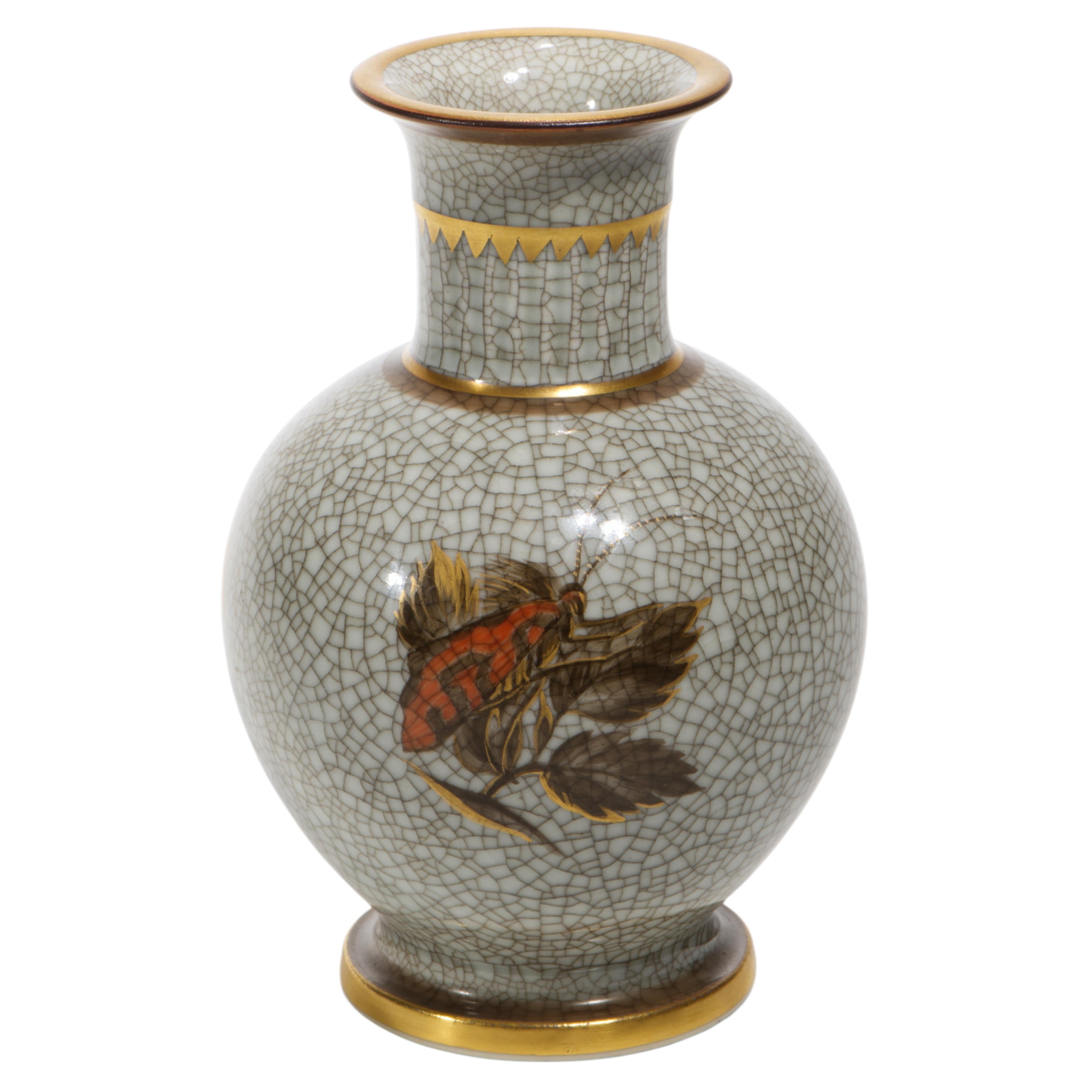 Thorkild Olsen for Royal Copenhagen Craquelure Bud Vase, Denmark 1958 For Sale