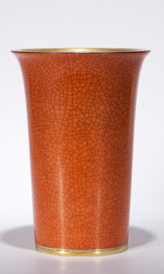 Thorkild Olsen for Royal Copenhagen Craquelure Porcelain Vase, Denmark 1955
