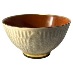 Thorkild Olsen For Royal Copenhagen Terracotta Crackle Glazed Bowl #3431