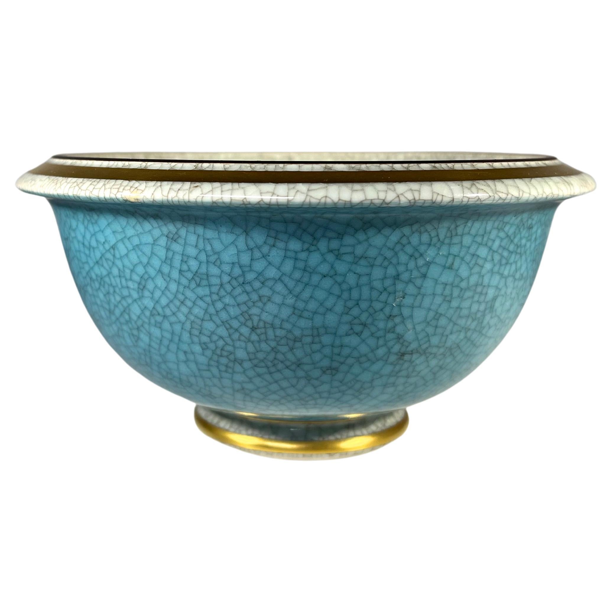 Thorkild Olsen For Royal Copenhagen Turquoise Crackle Glazed Bowl #2527