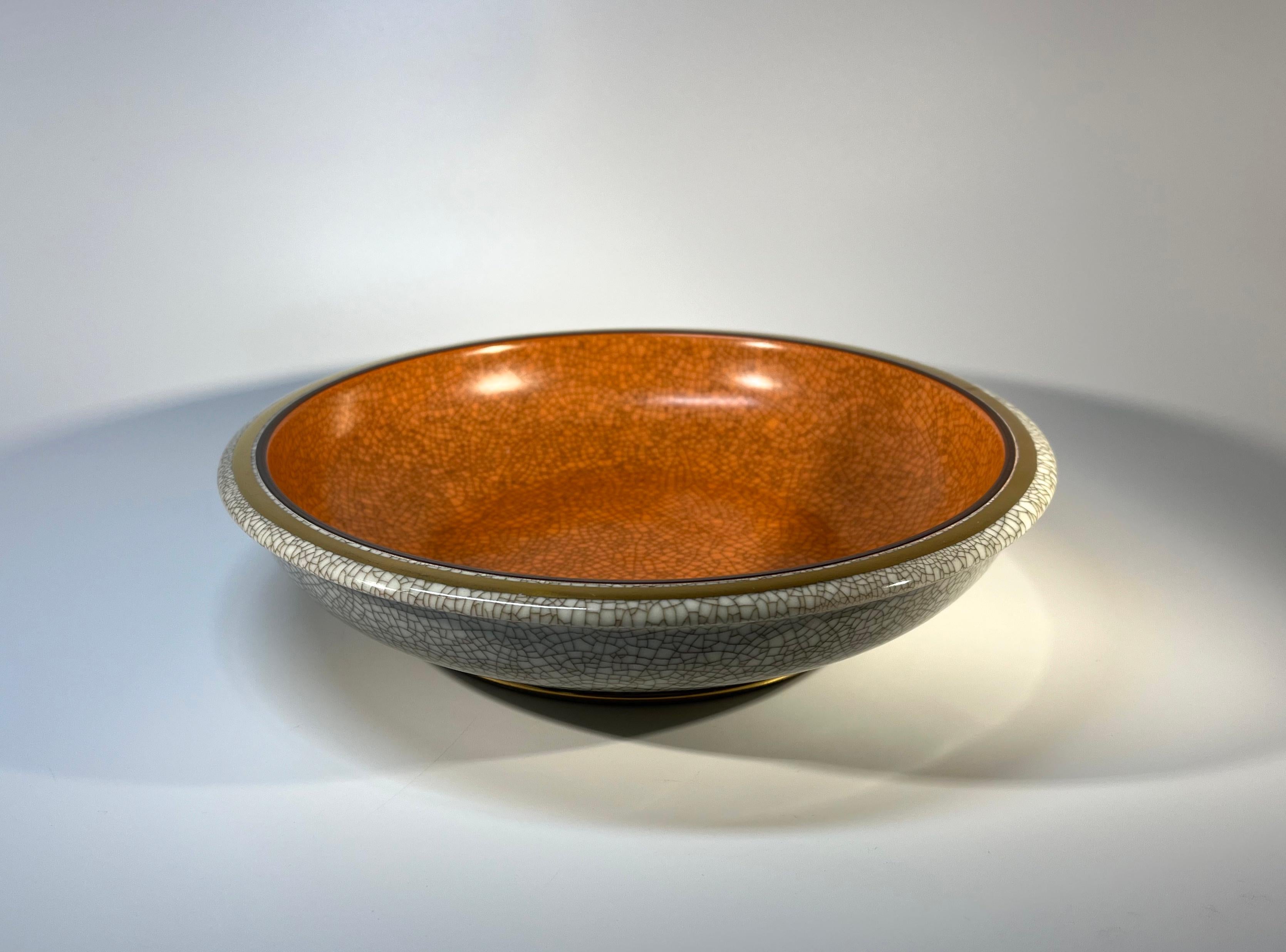 Thorkild Olsen, Royal Copenhagen Terracotta Crackle Matt Glaze Dish #3606 In Good Condition For Sale In Rothley, Leicestershire