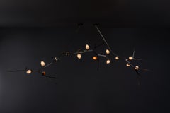 Thorn 100 (14) Brass & Blown Glass Chandelier Handmade by Andrea Claire Studio