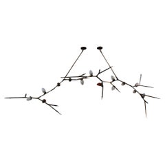 Thorn 100 (14) Brass & Blown Glass Chandelier Handmade by Andrea Claire Studio