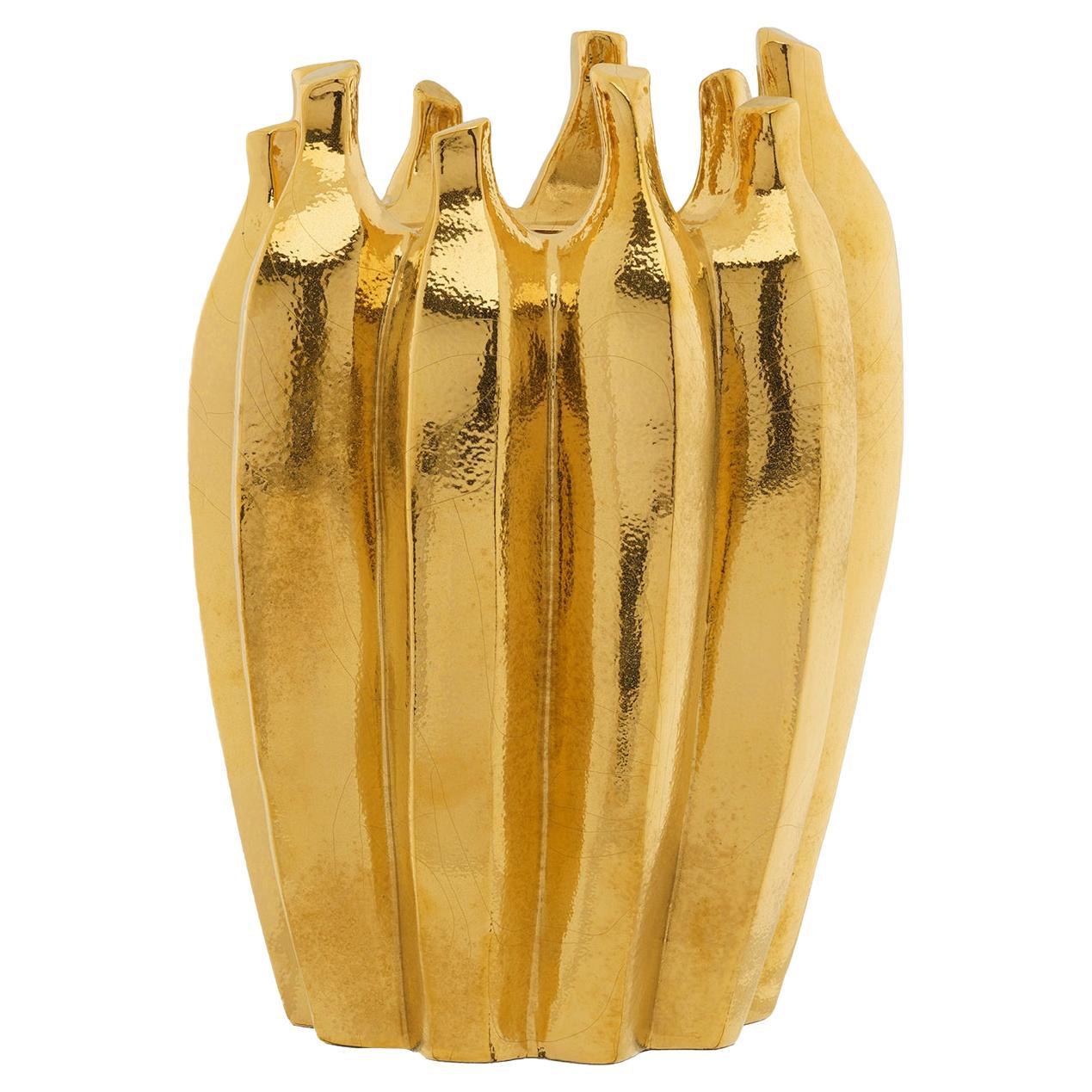 Thorn Tall Gold Vase For Sale