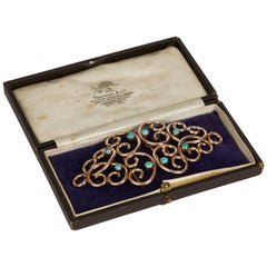 Thornhill & Co Turquoise Mounted 9-Carat Gold Belt Buckle, 1910