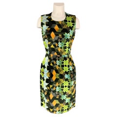 THORNTON BREGAZZI Size M Multi-Color Cotton Blend Abstract Sleeveless Dress