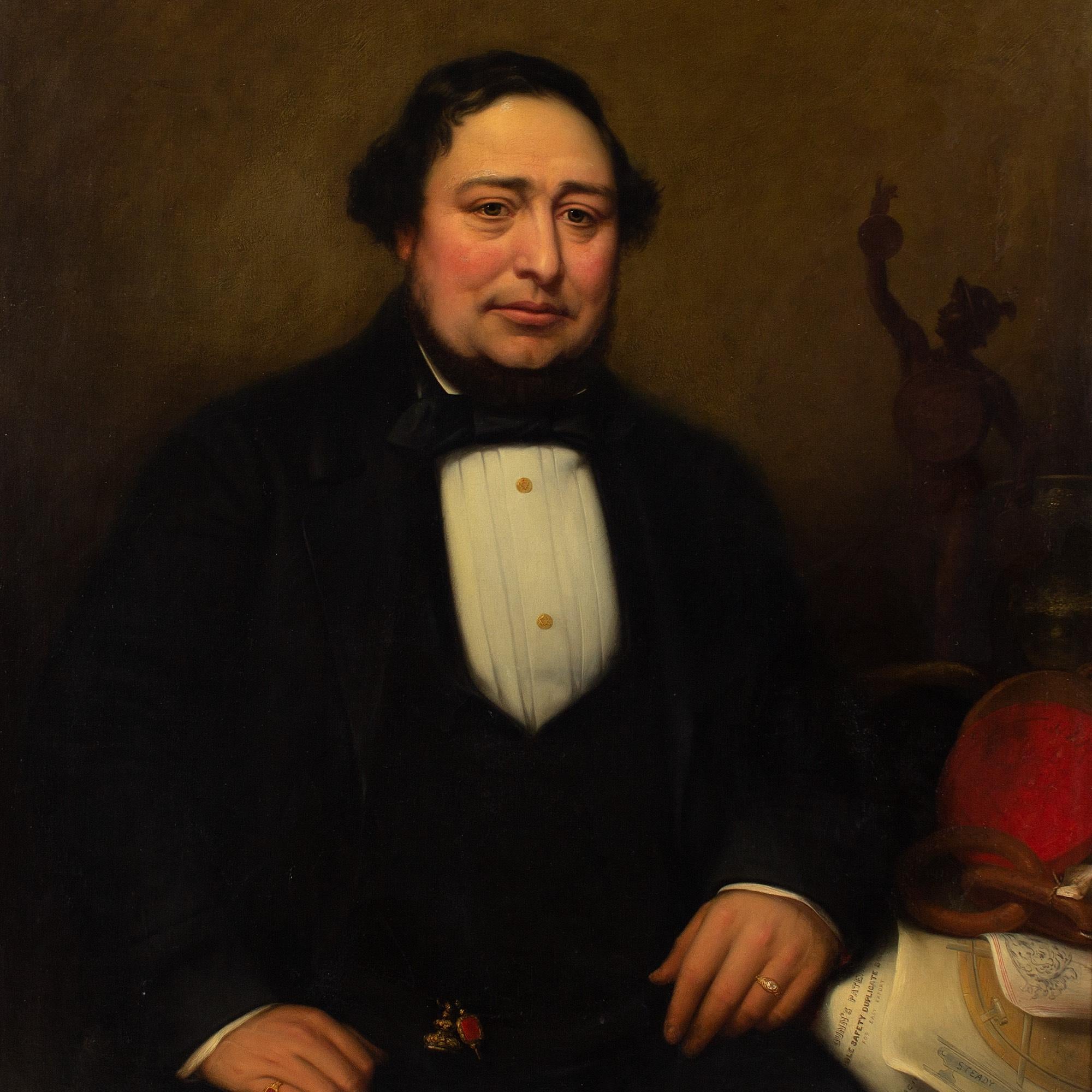 Thornton Rippingille, Portrait Of The Inventor Thomas Dunn, Oil Painting  For Sale 2