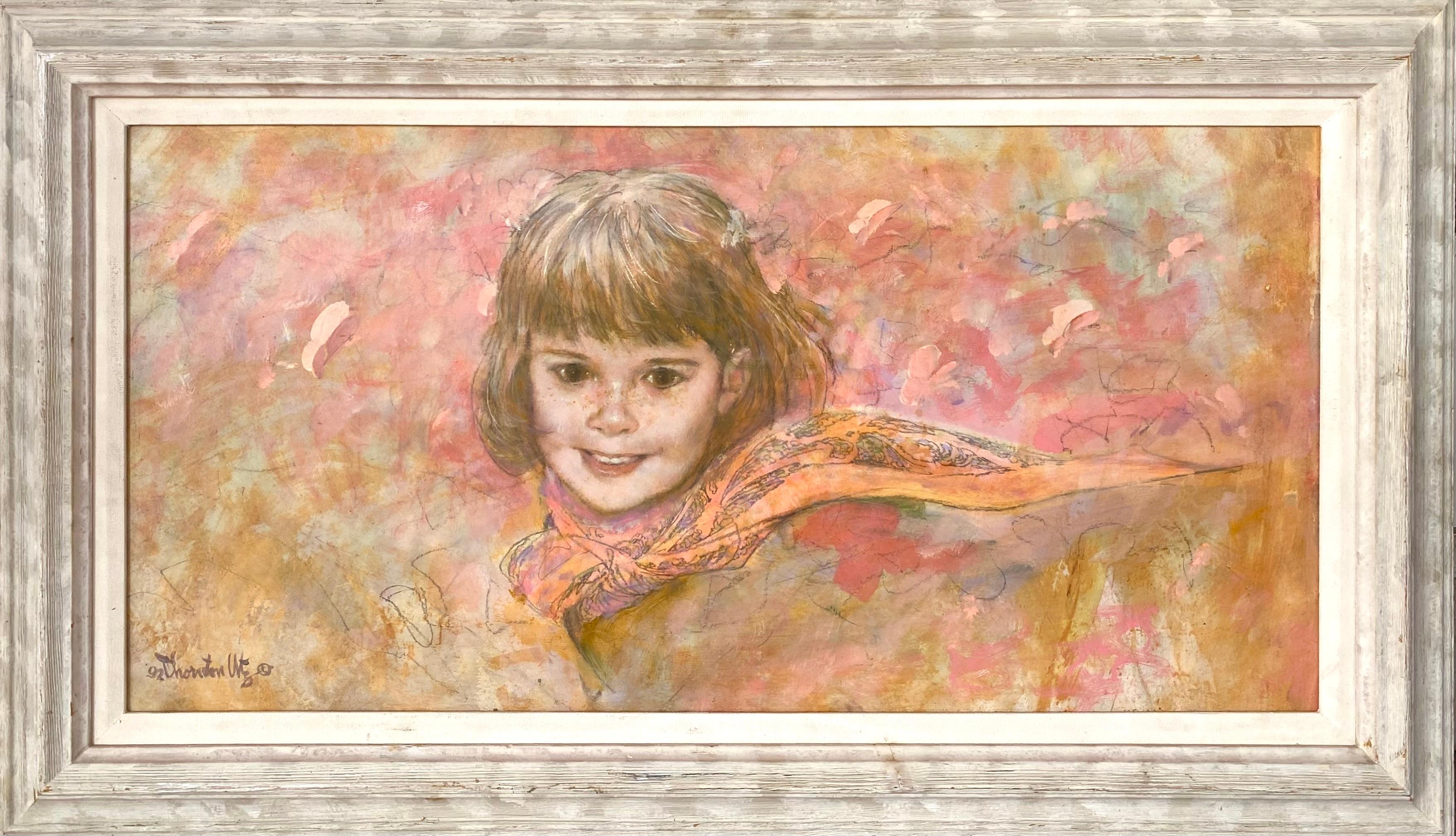 Mädchen mit Schal (Zeitgenössisch), Mixed Media Art, von Thornton Utz