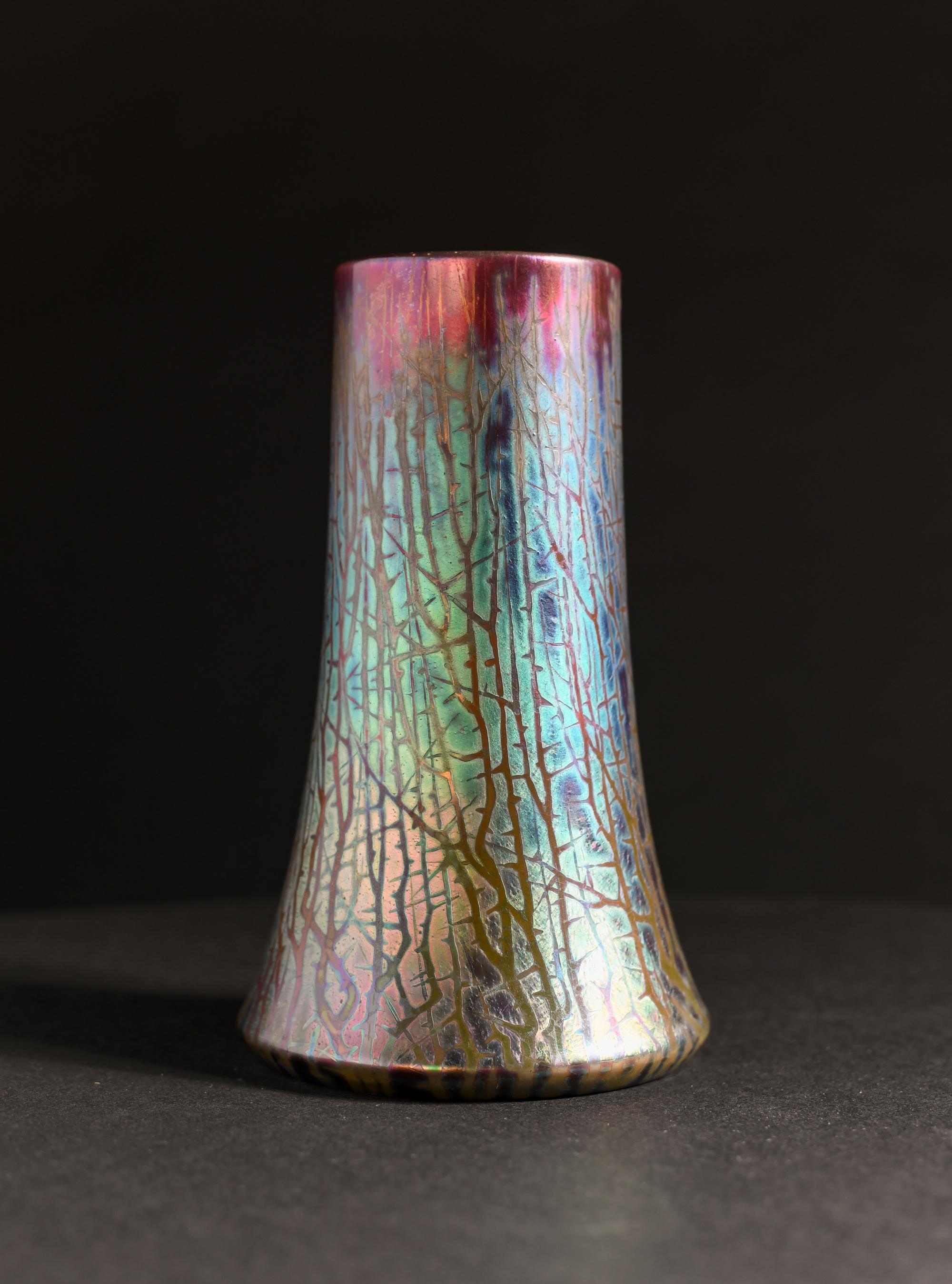Thorny Iridescent Art Nouveau Vase For Sale 2