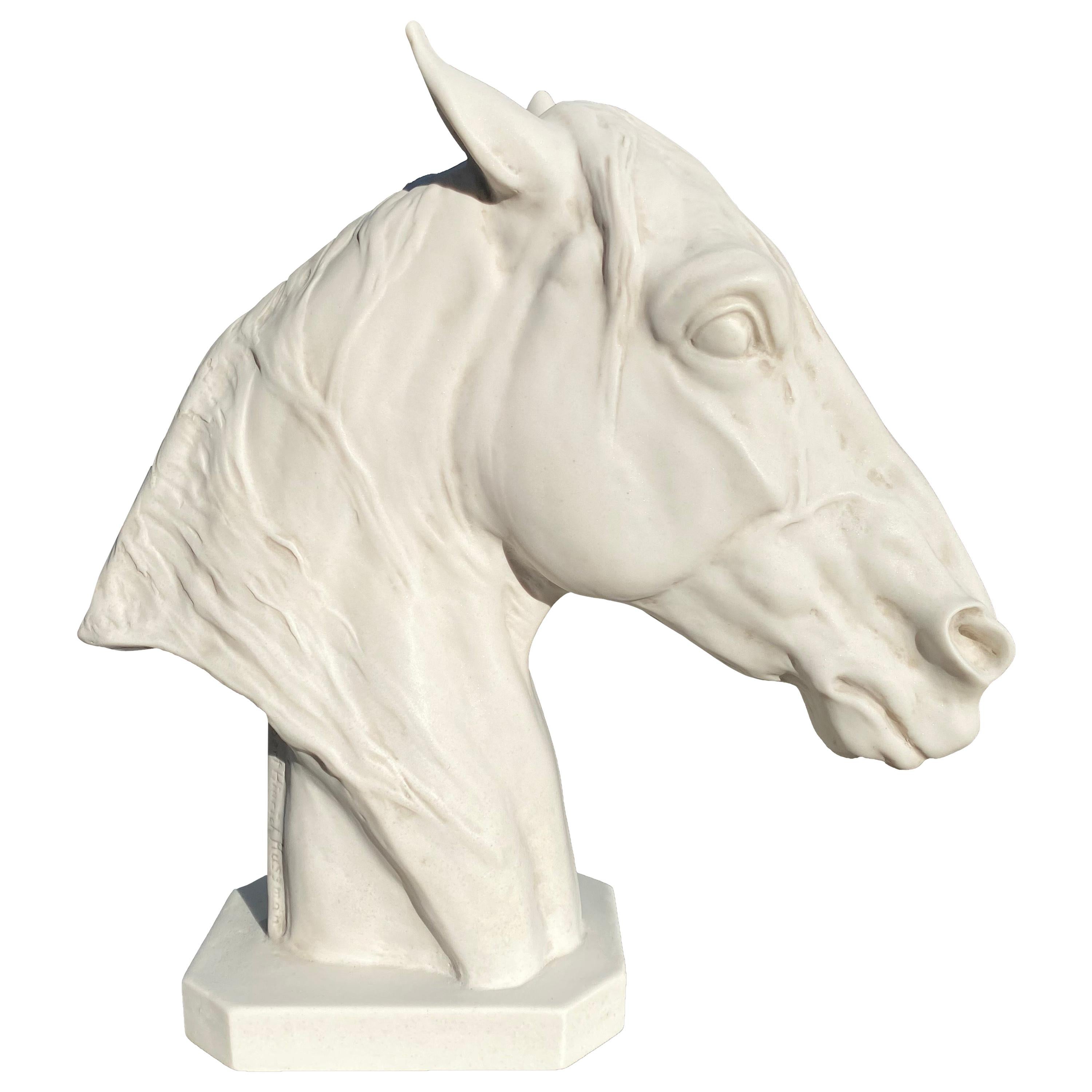 Thoroughbred Horse Portrait Sculpture, 20th Century For Sale