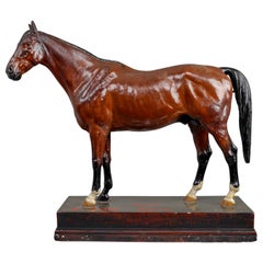 Thoroughbred Mare Horse Model in Painted Plaster by Max Landsberg, Berlin, 1891