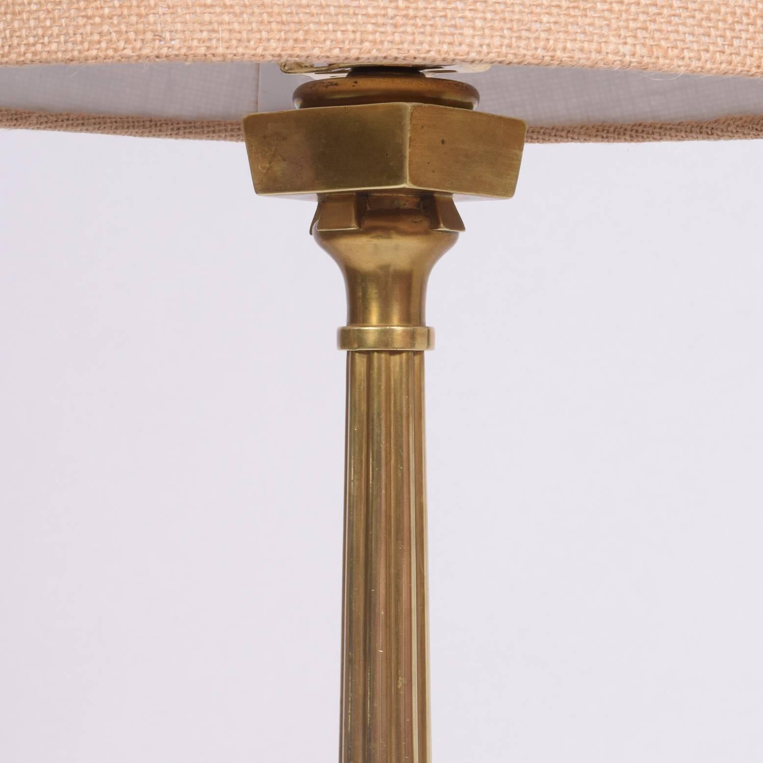 Danish Thorvald Bindesbøll Arts & Craft Brass Table Lamp For Sale