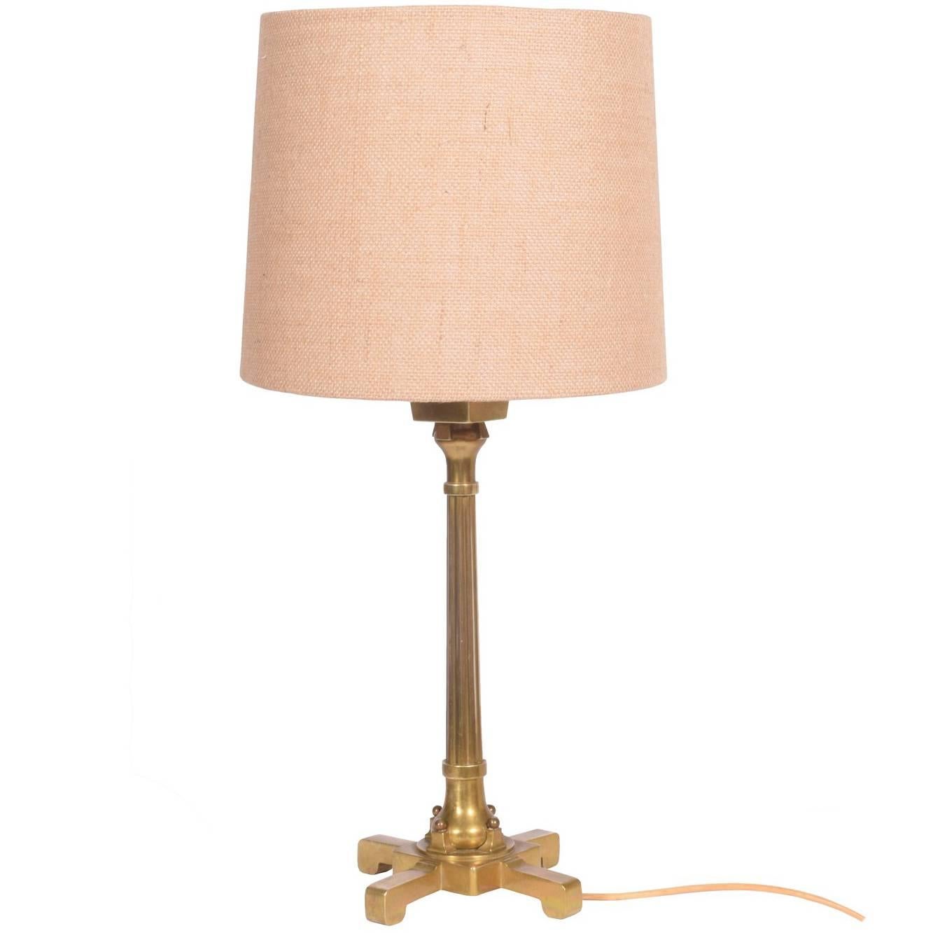 Thorvald Bindesbøll Arts & Craft Brass Table Lamp For Sale