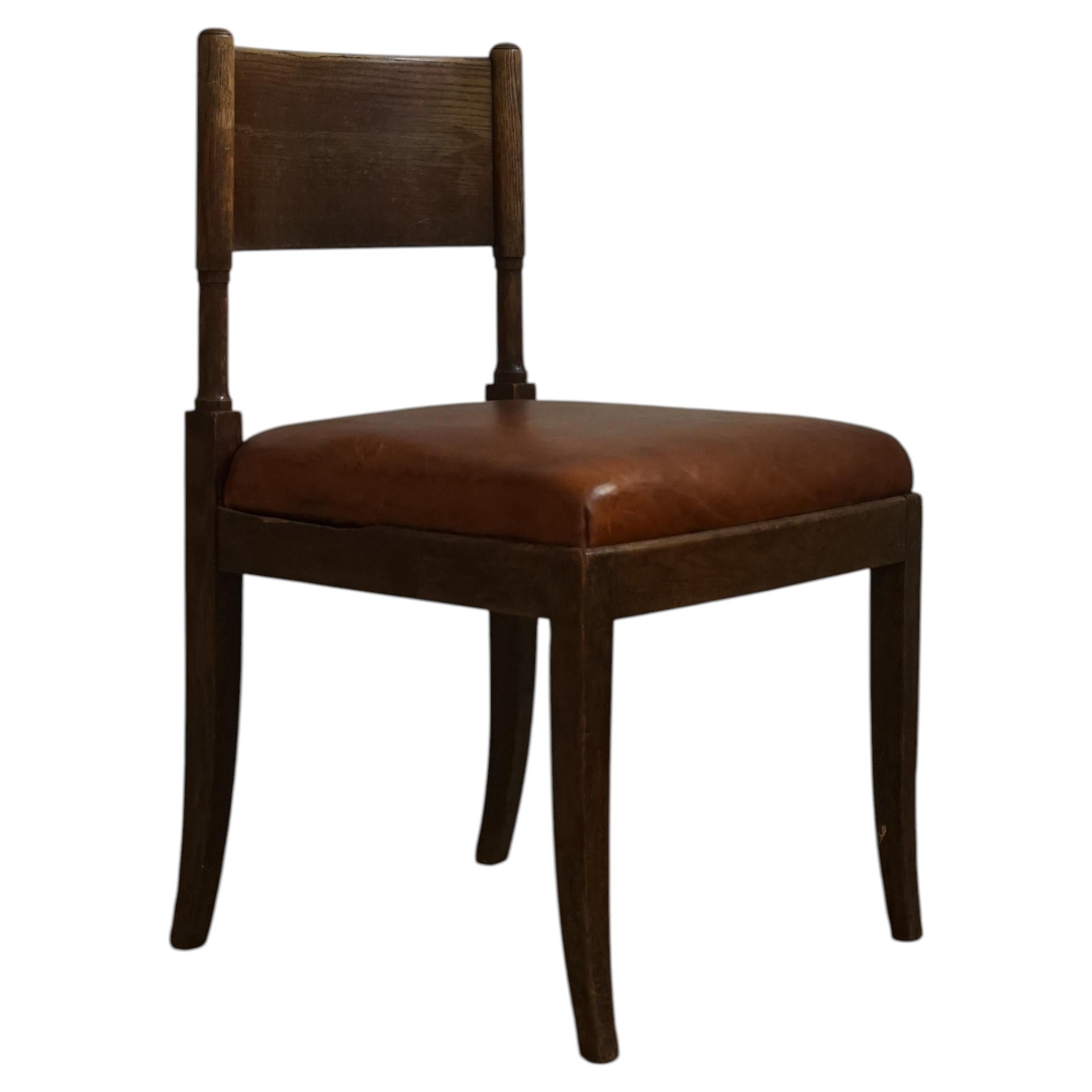 Thorvald Bindesbøll Oak Side Chair, Denmark C.1900 For Sale
