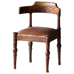 Thorvald Bindesbøll, Side Chair, Leather, Wood, Denmark, circa 1900