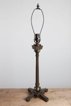 Thorvald Bindesbøll, Patinated Bronze Table Lamp, Origin: Denmark, Circa 1890