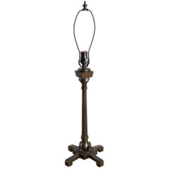 Thorvald Bindesbøll, Patinated Bronze Table Lamp, Origin: Denmark, Circa 1890
