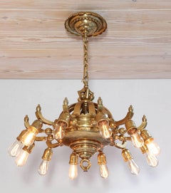 Thorvald Bindesbøll, Twelve-Armed Chandelier, "The Sun", circa 1900