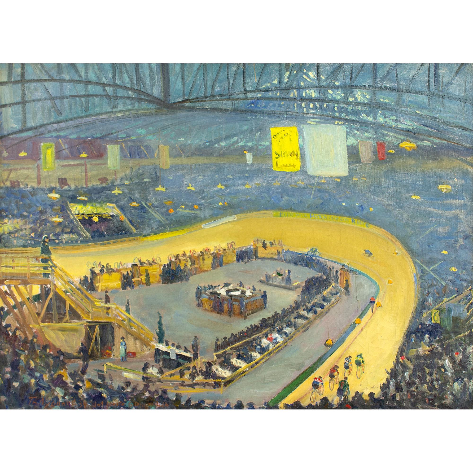 Thorvald Nygaard, The First Six-Day Race, Oil Painting 1