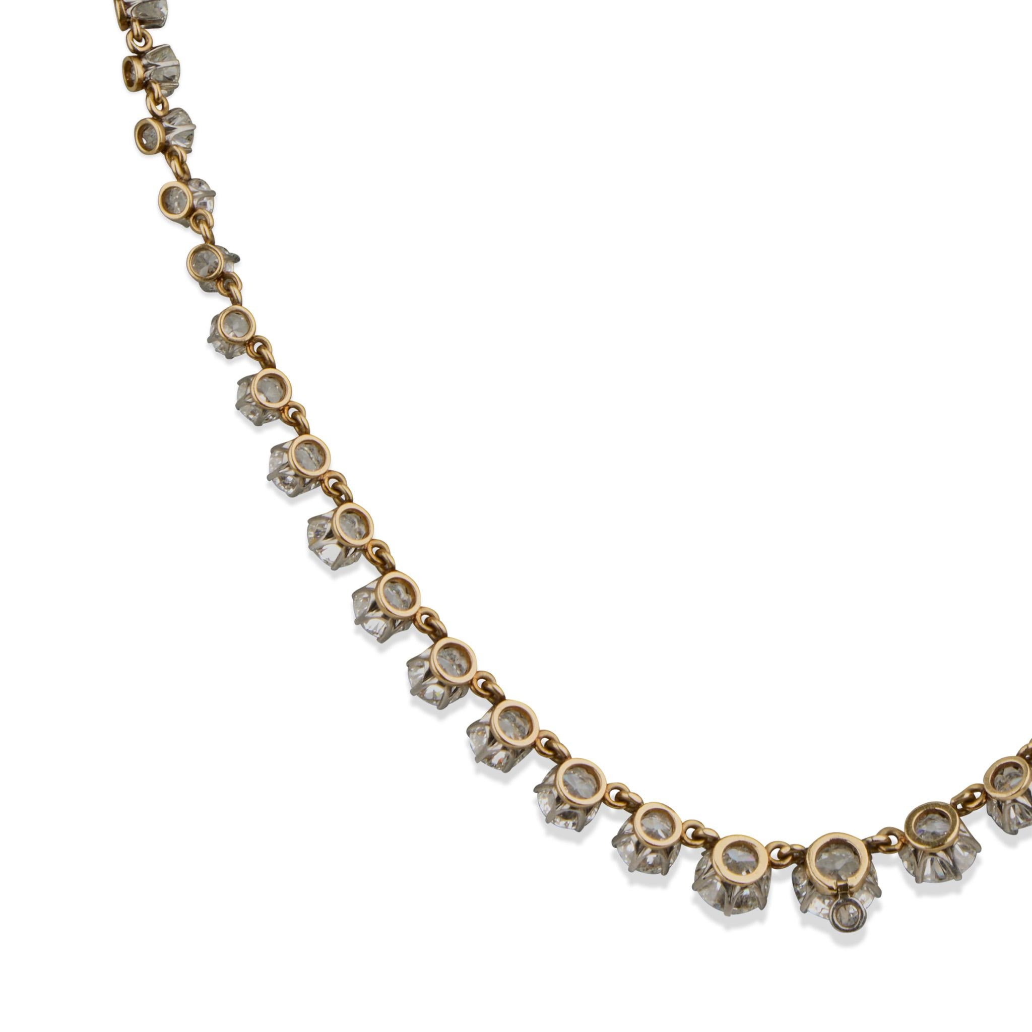Taglio antico europeo Thos. Collana Kirkpatrick Diamond Rivière in vendita