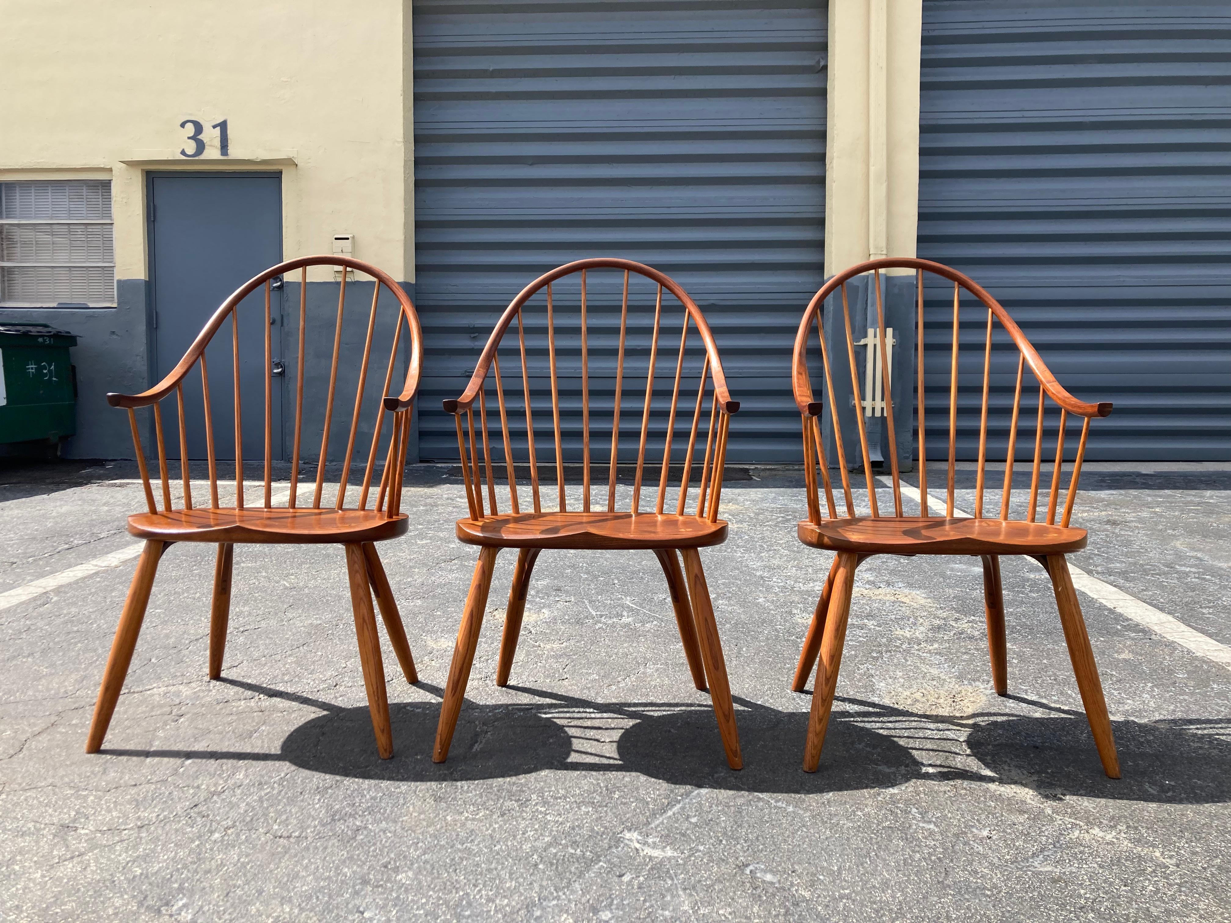 Thos. Moser Continuous Arm Chairs, Walnut & Oak, 1997 6