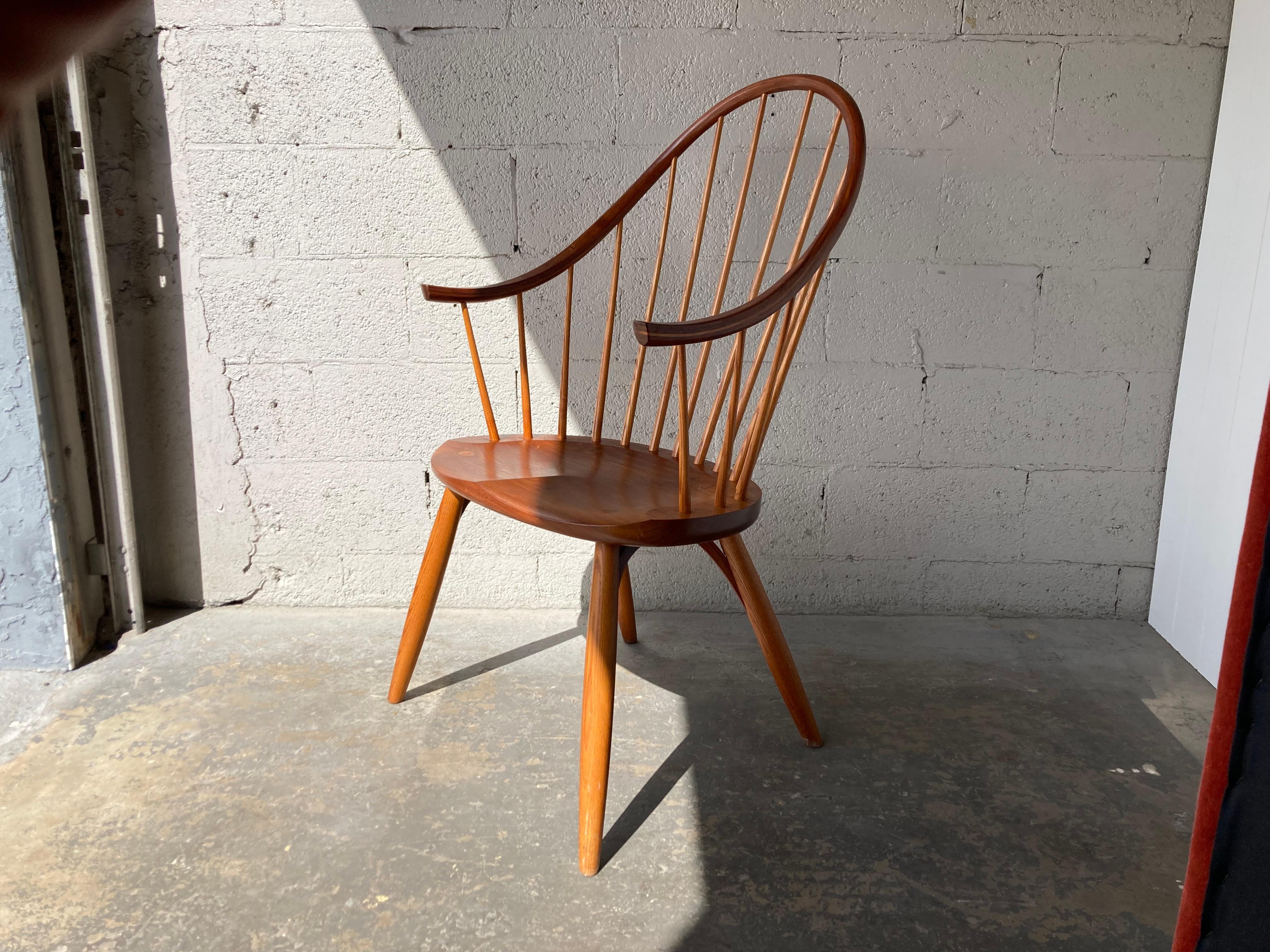 Late 20th Century Thos. Moser Continuous Arm Chairs, Walnut & Oak, 1997