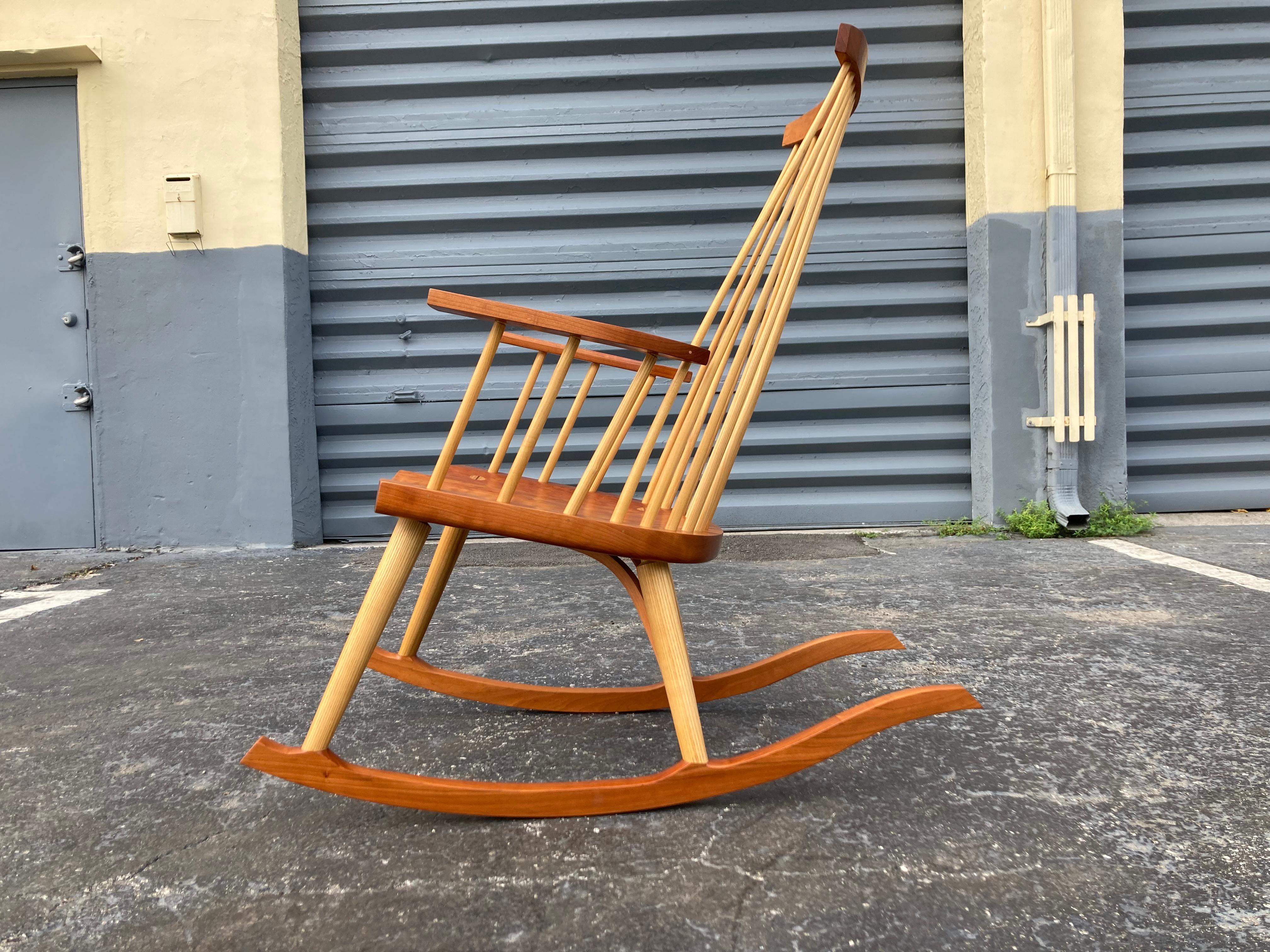 Handmade Moser Rocker from 2015 in Cherry. In good condition with some normal wear. Please see our other listings for more Moser furniture.