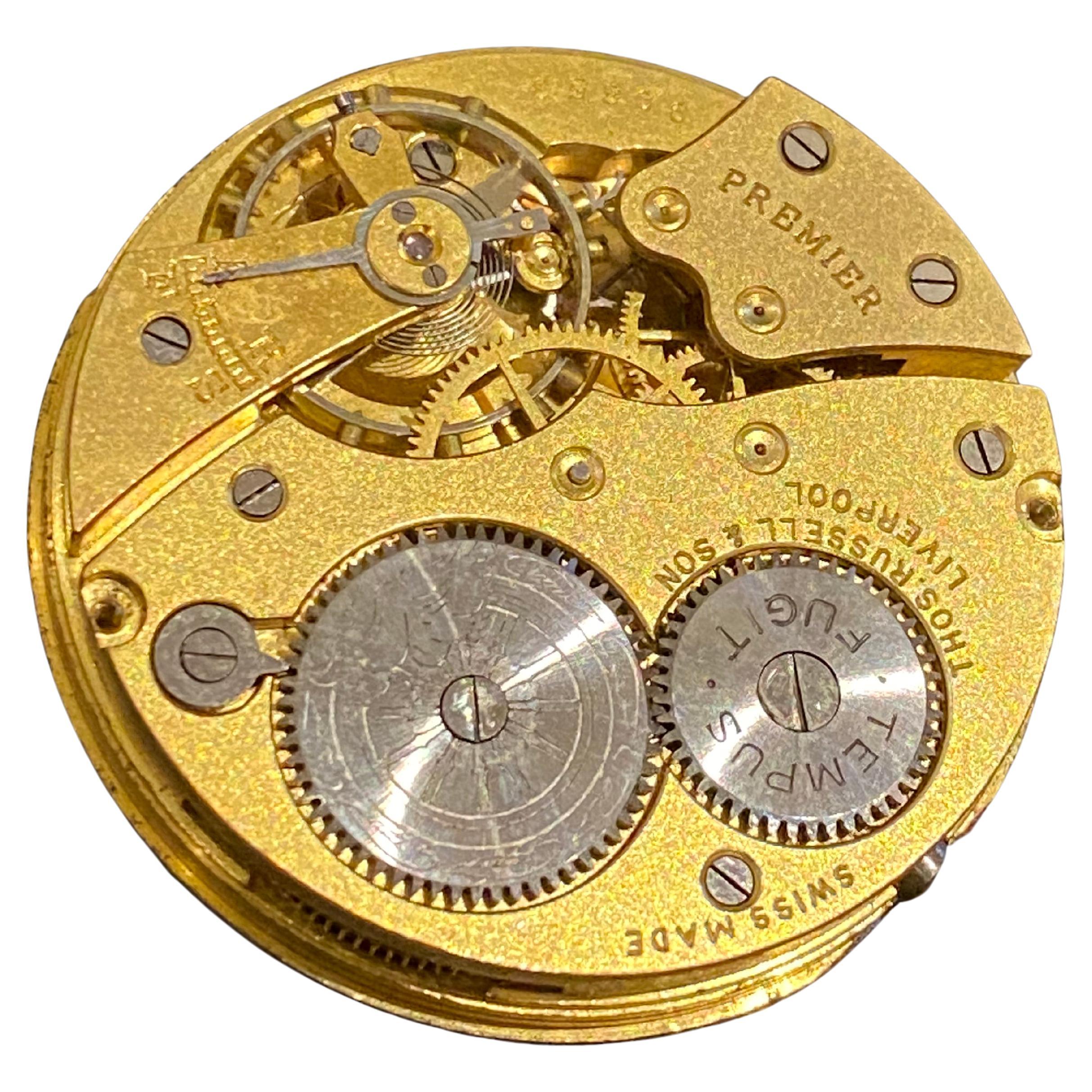 Thos Russell 
Son, Liverpool Pocket Watch Movement, Premier, Swiss, 44mm, XIXc.
