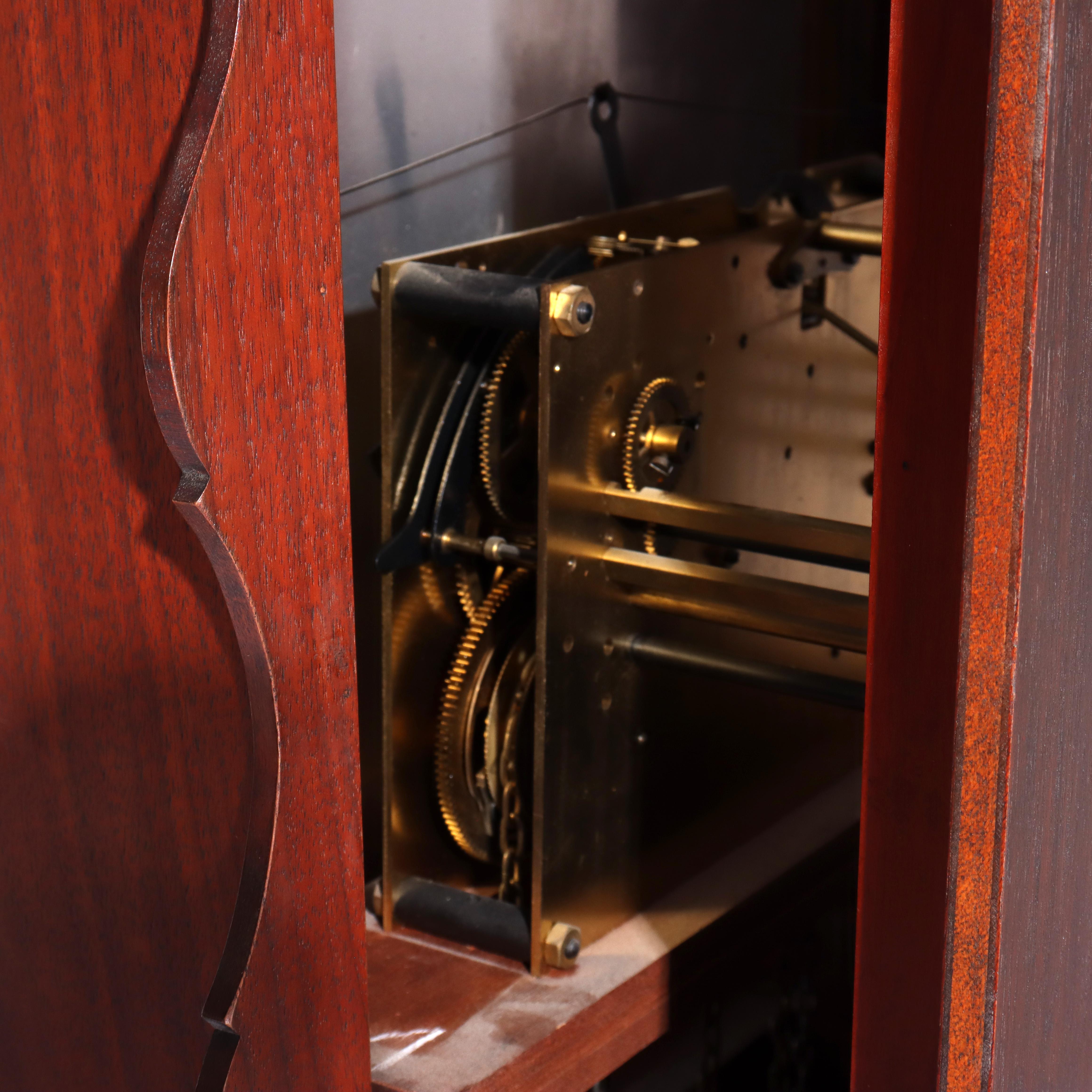 Thos Voight Philadelphia Copy Thomas Jefferson Flame Mahogany Grandfather Clock For Sale 9