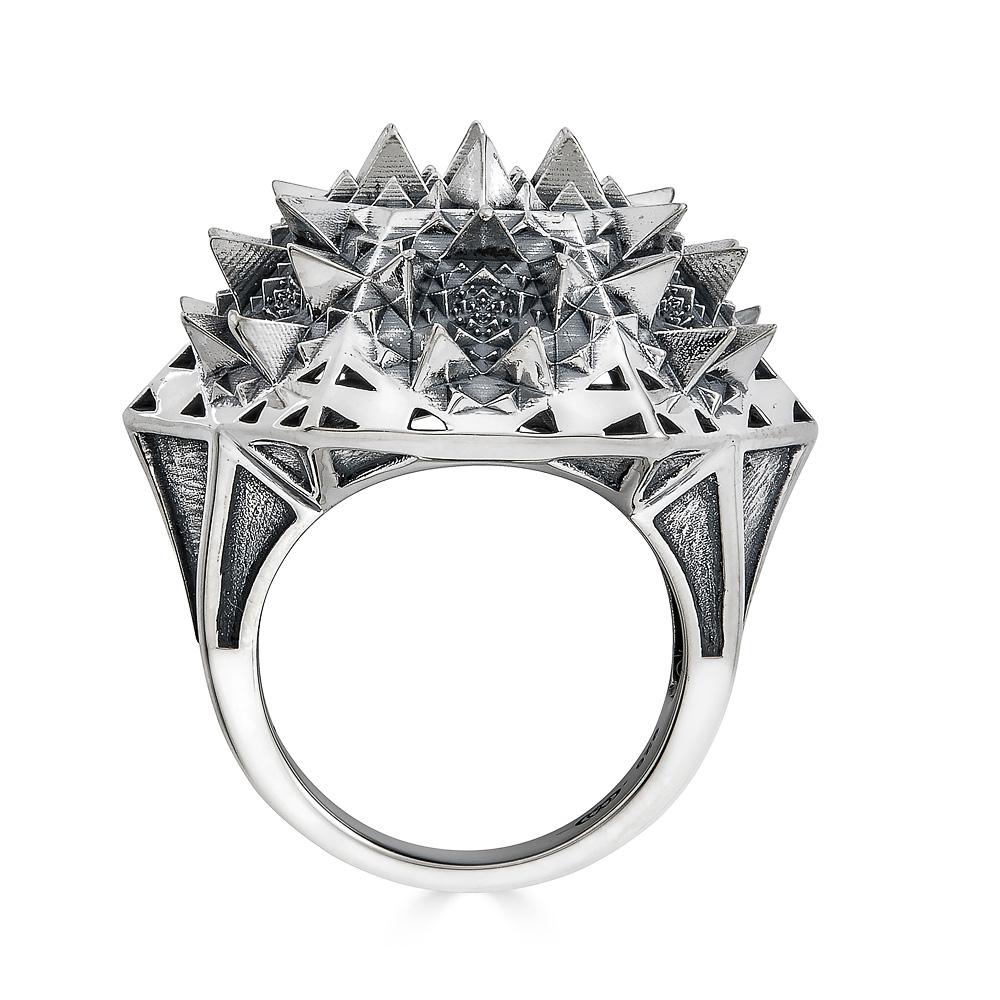 Moderno Anello in argento frattale Thoscene in vendita