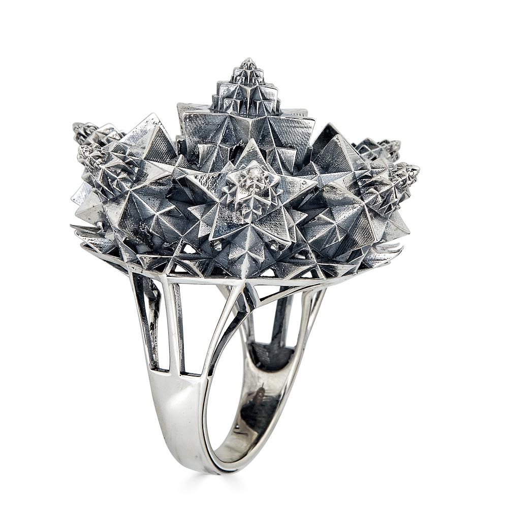 Anello in argento frattale Thoscene in vendita 3