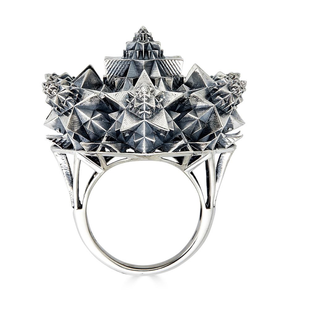 Anello in argento frattale Thoscene in vendita 4