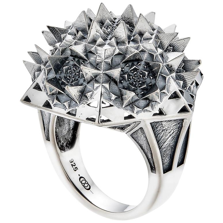 Thoscene Fractal Silver Ring