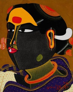 Telengana Woman, Acrylic on Canvas by Modern Indian Artist “In Stock”