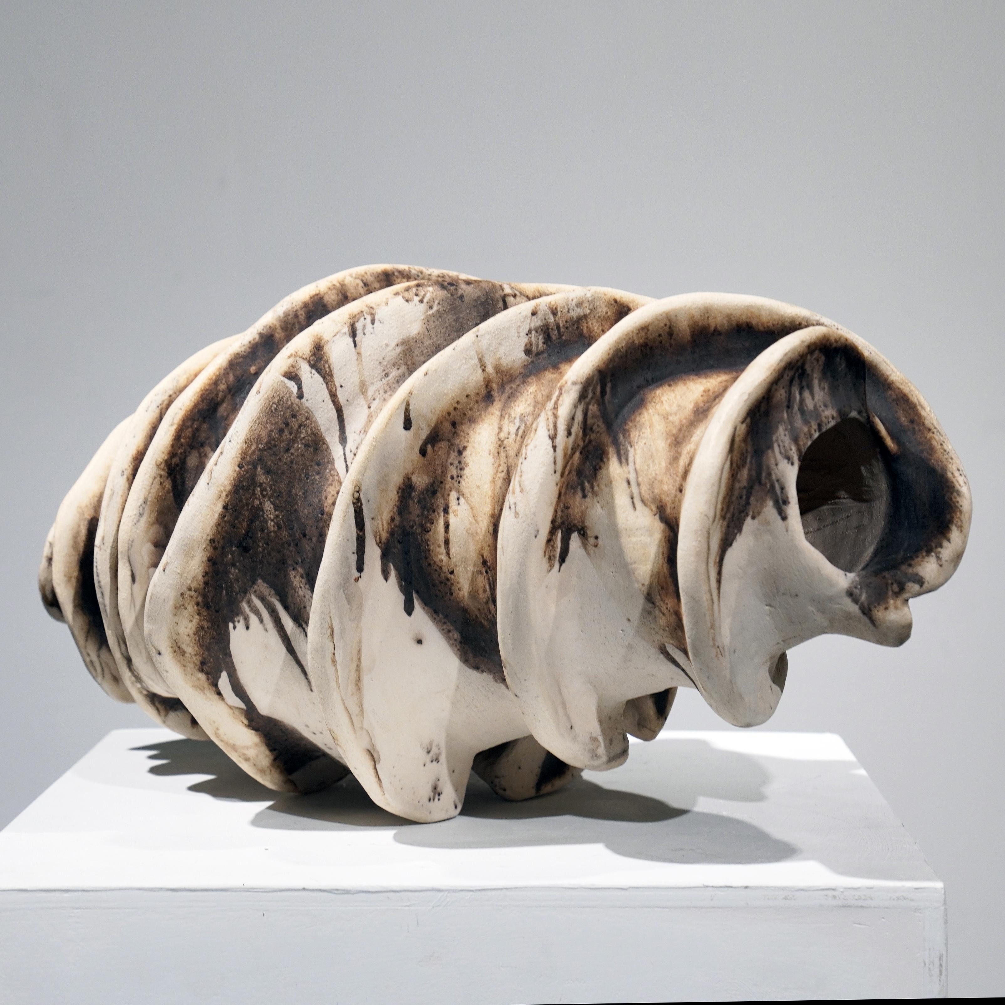 Modern Thoughts -life magnified collection raku ceramic pottery sculpture by Adil Ghani For Sale