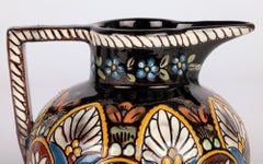 Thoune Swiss Majolika Floral Pattern Musee Ceramique Jug