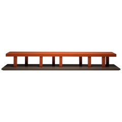 Thousand Legs Large Colored Wooden Bench Designed by Aldo Cibic