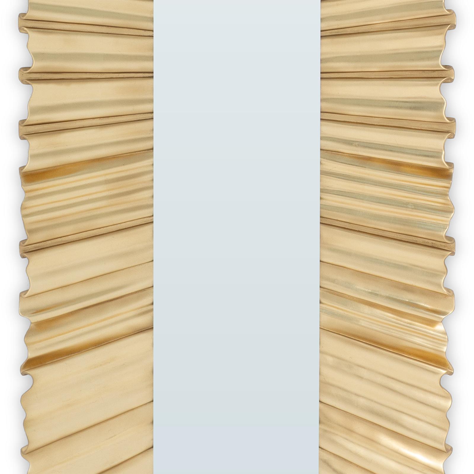 Blattspiegel aus massivem handgeschnitztem Holz mit Used-Look (Handgeschnitzt) im Angebot