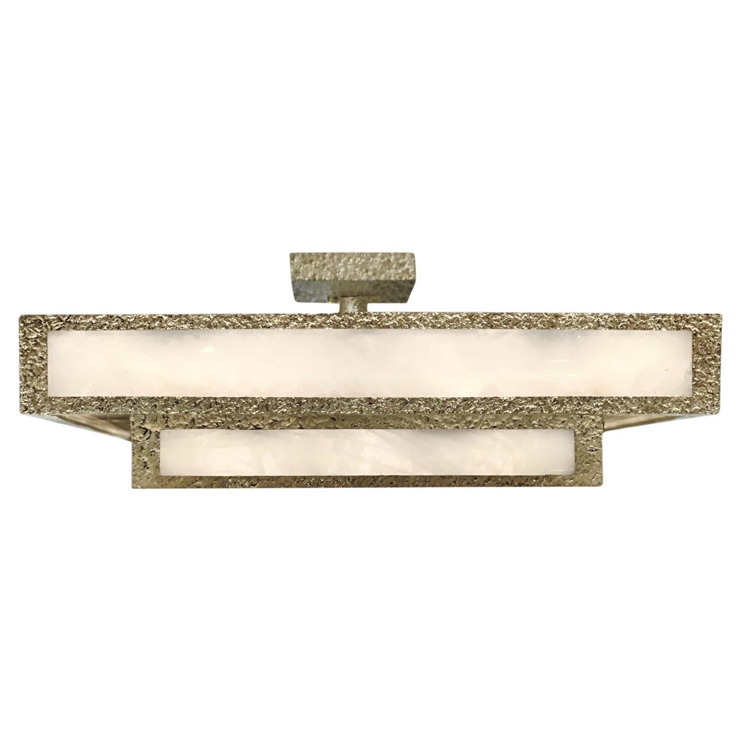 THR28 Rock Crystal Semi Flushmount By Phoenix en vente