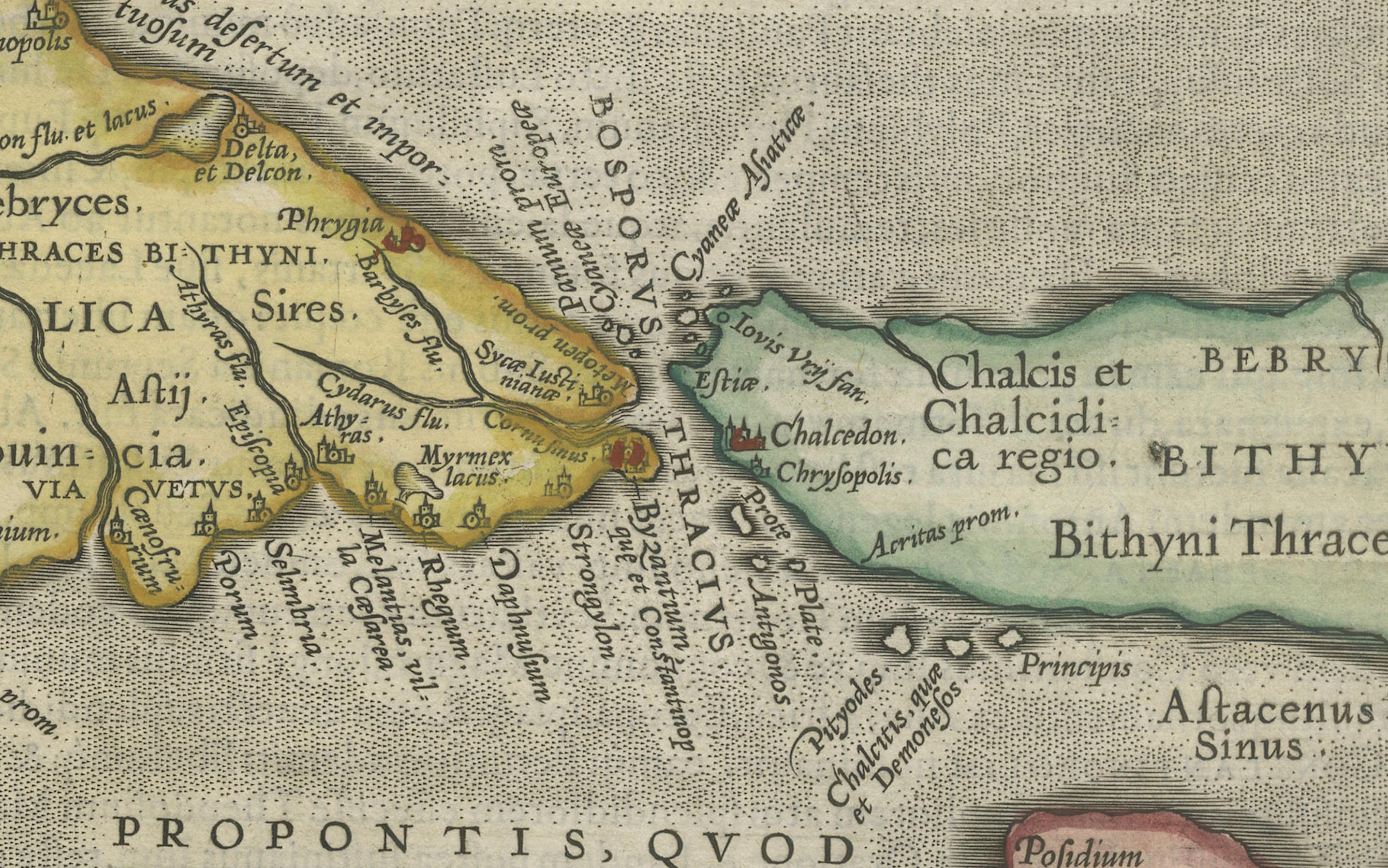 Thraciae Veteris Typus - Carte Ortelius de 1618 de l'ancienne Thrace avec couleurs à la main  

Cette remarquable carte du début du XVIIe siècle, Thraciae Veteris Typus, a été publiée en 1618 par Abraham Ortelius dans le cadre du Theatrum Orbis