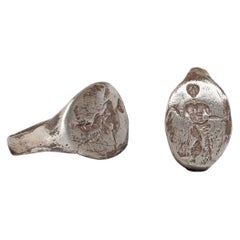 Thracian Silver Ring with a Nude Male Figure, 5th-3rd Century BC, Provenance