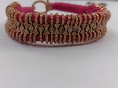 Thread Macrame Bracelet Pave Diamond Bracelet 925 Sterling Silver Handmade Item