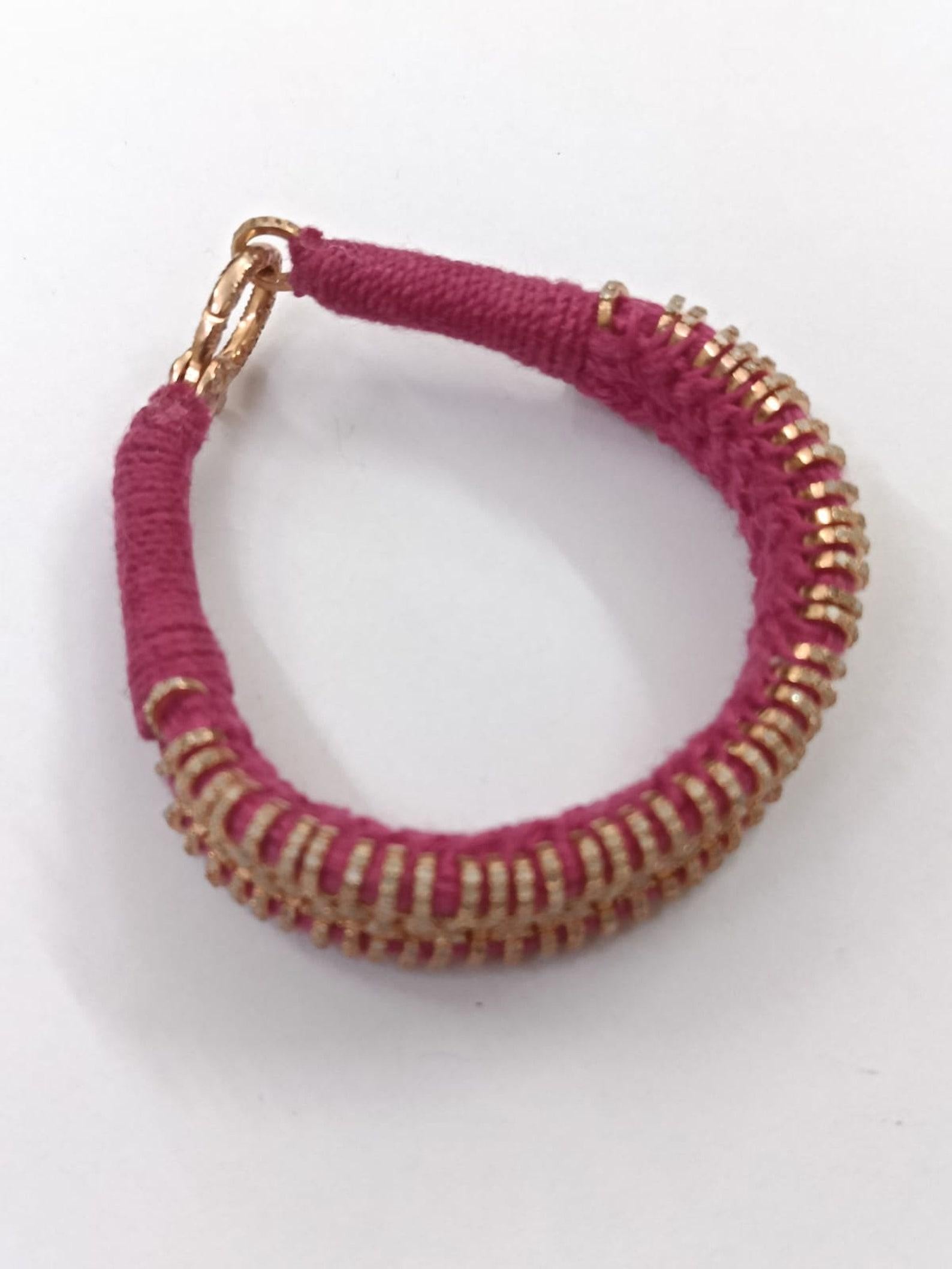 Women's or Men's Thread Macrame Bracelet Pave Diamond Bracelet 925 Sterling Silver Handmade Item For Sale