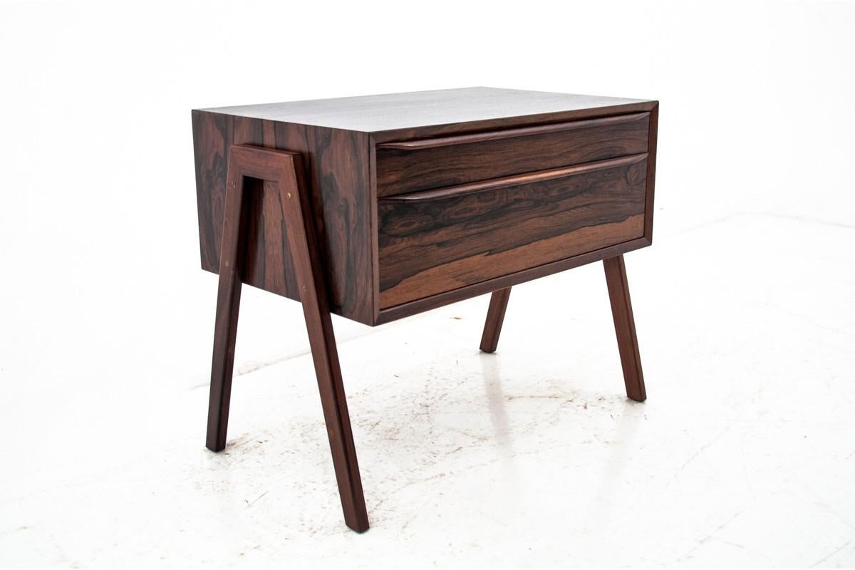 Rosewood Thread Sewing Side Table, Danish Design, Denmark, 1970s