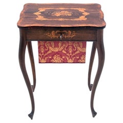 Thread Table with Intarsia from Around 1890 After Renovation